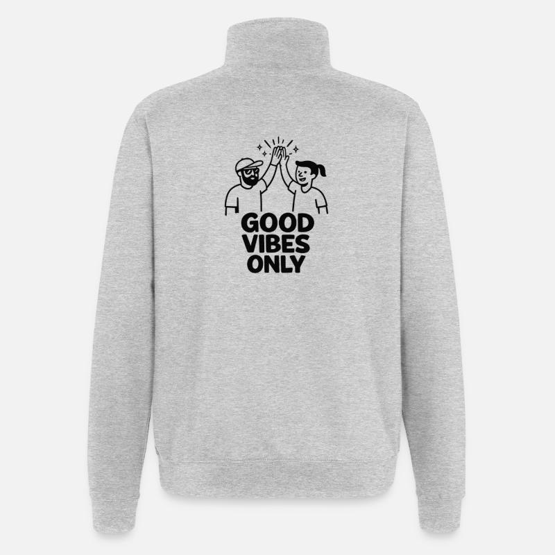 Gute Vibes Only – Freundschaft - Quarter-Zip-Sweatshirt - Grau meliert