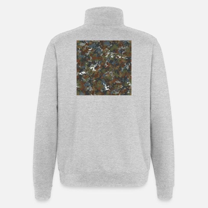 Camouflage forestier 4 saisons - Sweat à zip 1/4 - gris chiné