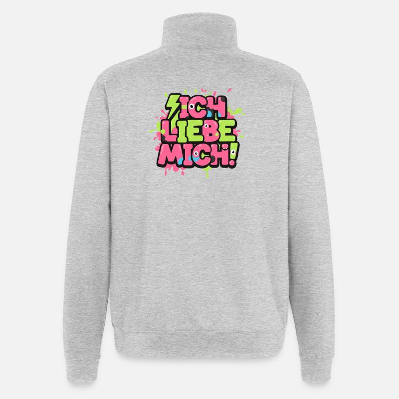 Ich Liebe Mich Graffiti Design - Quarter-Zip-Sweatshirt - Grau meliert