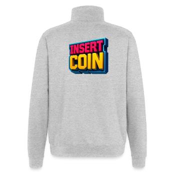 Neon Retro Gaming Design - Quarter-Zip-Sweatshirt - Grau meliert - Hinten - AI Model Male 178 dark (178cm)