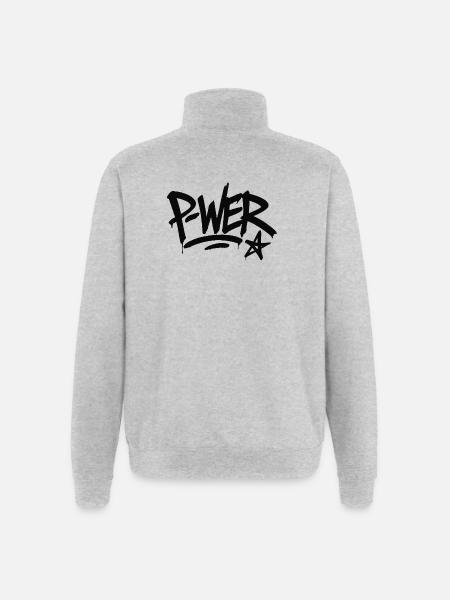 Graffiti Power Street Art Design - Quarter-Zip Sweatshirt - heather grey