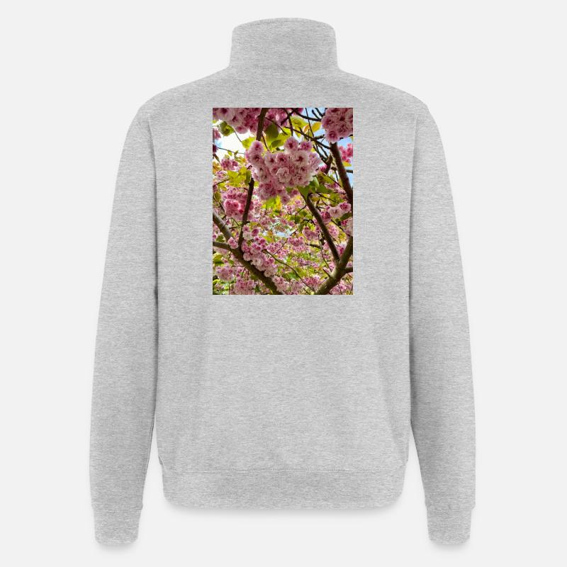 Cherry blossom magic in spring - Quarter-Zip Sweatshirt - heather grey