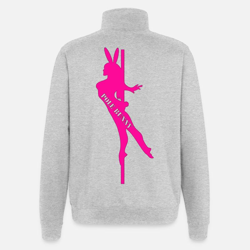 Silhouette du lapin d’orne - Sweat à zip 1/4 - gris chiné