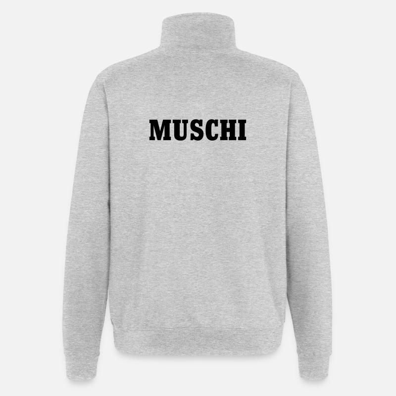 Muschi Pussie - Quarter-Zip-Sweatshirt - Grau meliert