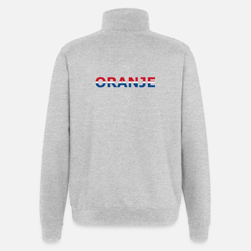 Orange in red, white, blue - Quarter-Zip Sweatshirt - heather grey