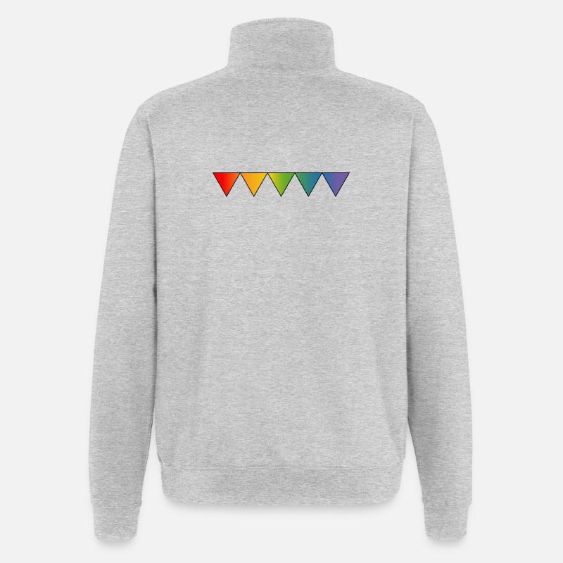 Rainbow queer triangles - Quarter-Zip Sweatshirt - heather grey