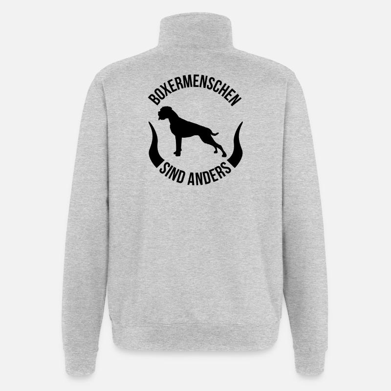 Boxer gens sont différents - Sweat à zip 1/4 - gris chiné
