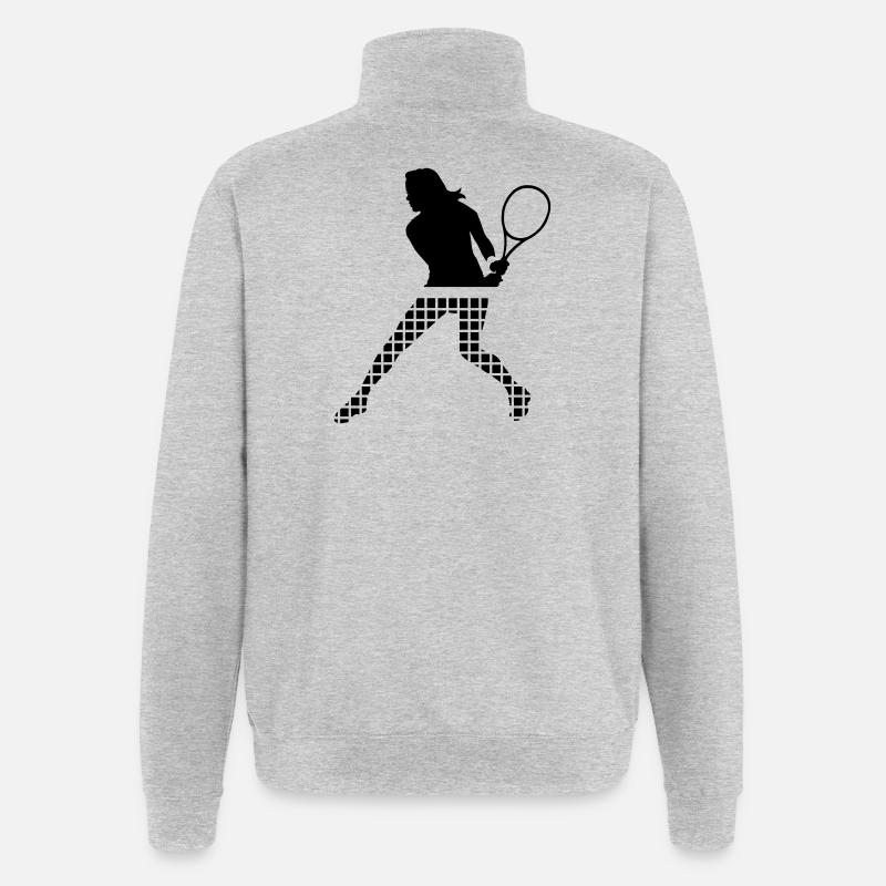 Tennis - Quarter-Zip-Sweatshirt - Grau meliert