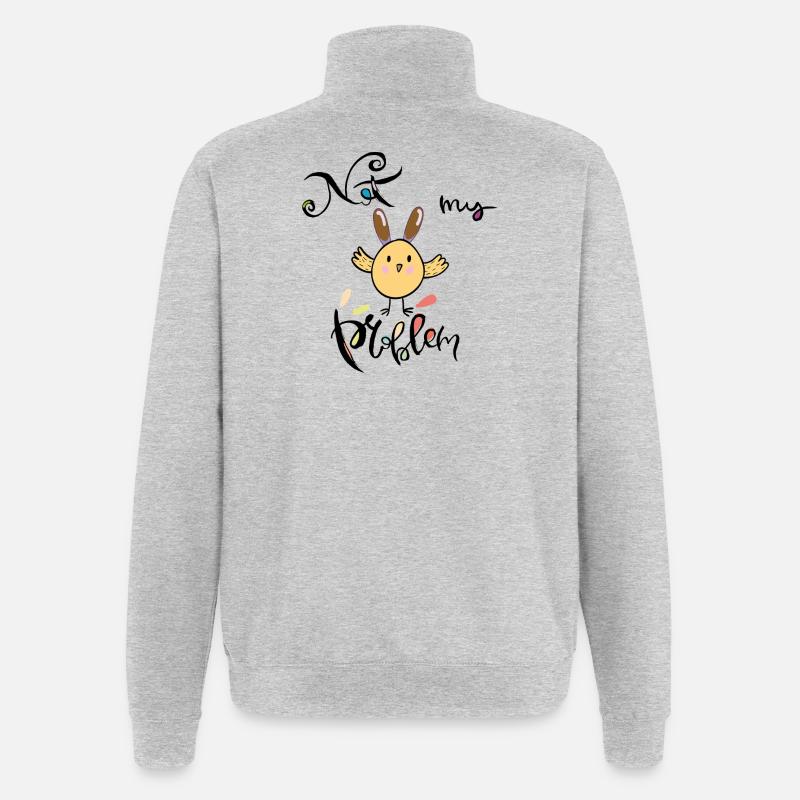 Pâques, ce n’est pas mon problème - Sweat à zip 1/4 - gris chiné