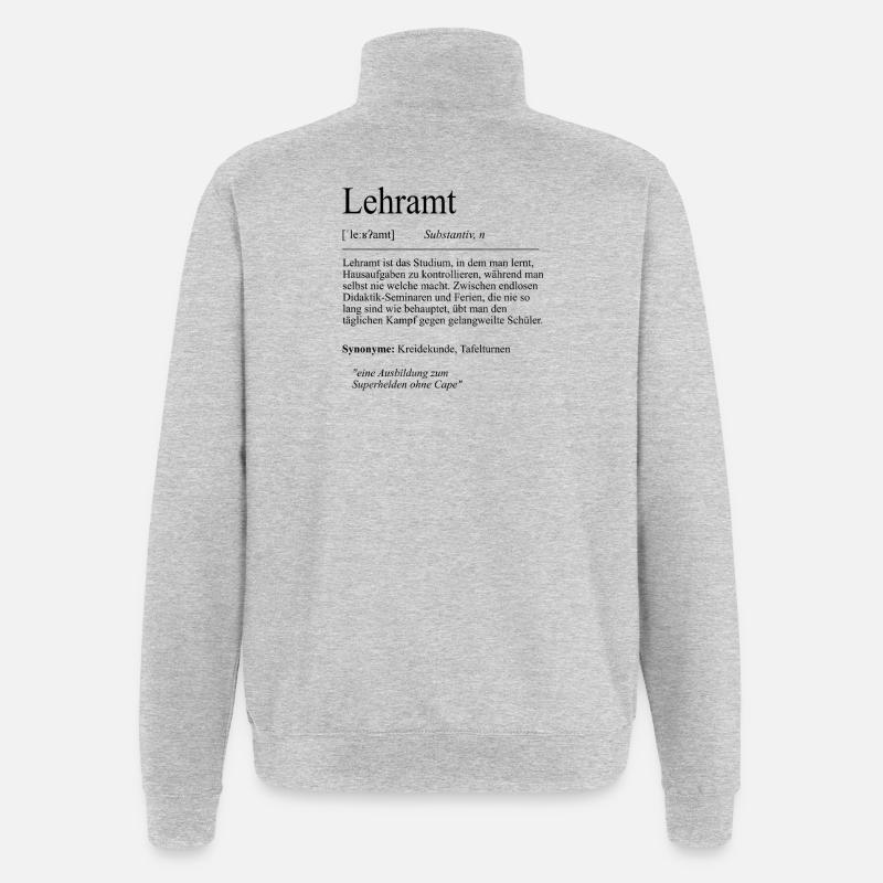 Unispruch "Lehramt" Student Geschenk, Studenten - Quarter-Zip-Sweatshirt - Grau meliert