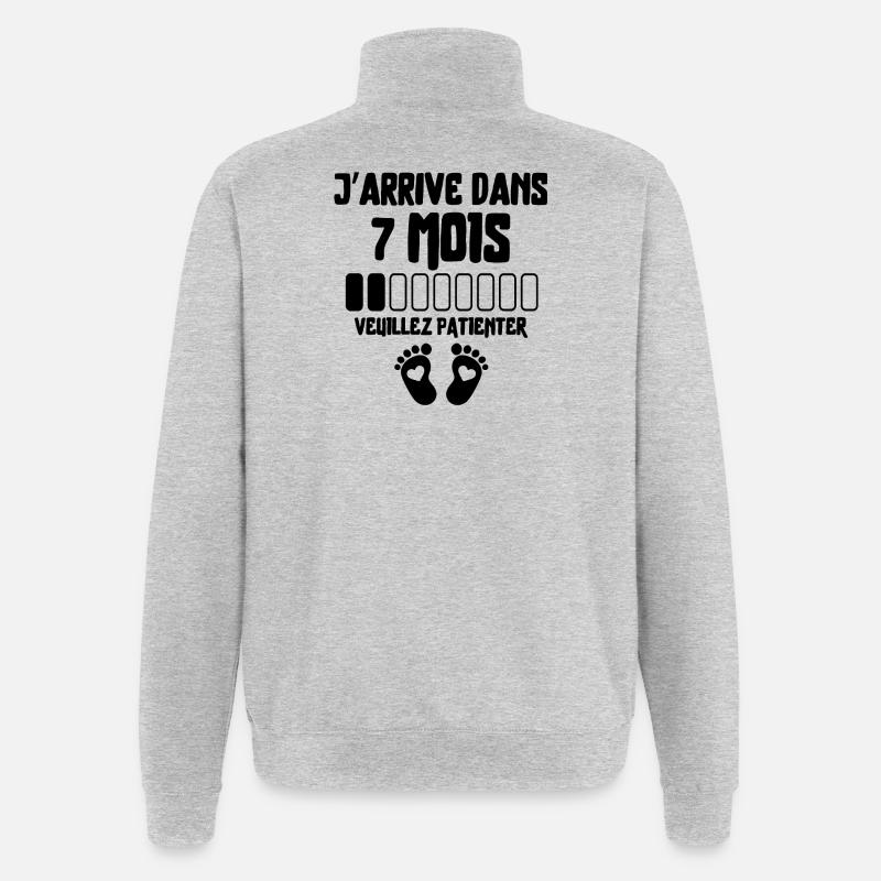 Werdender Vater, werdende Mutter, Schwangerschaft - Quarter-Zip-Sweatshirt - Grau meliert