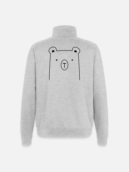 Bär Bärchen Knuddelbär Geschenkidee - Quarter-Zip-Sweatshirt - Grau meliert