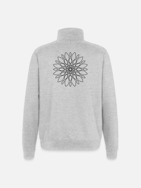 Mandala Flower Floral Gift - Quarter-Zip Sweatshirt - heather grey