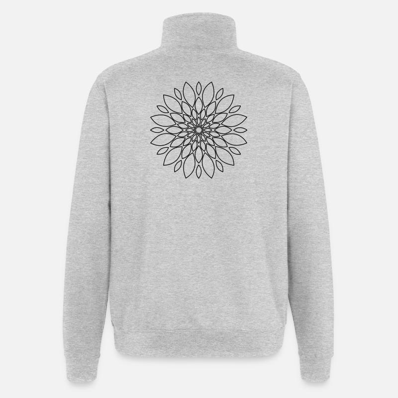 Mandala Flower Floral Gift - Quarter-Zip Sweatshirt - heather grey
