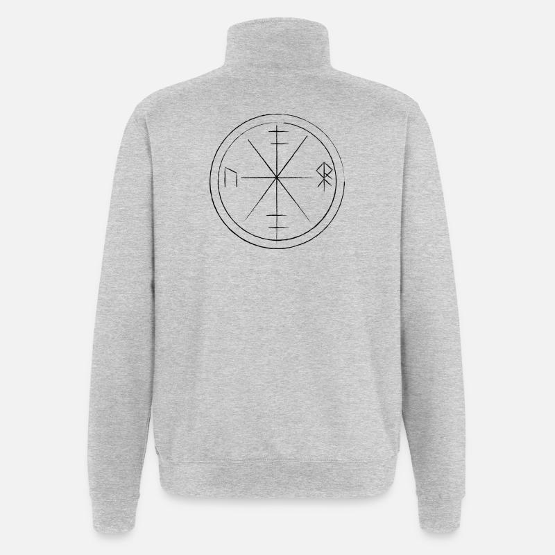 Wikinger Runen - Quarter-Zip-Sweatshirt - Grau meliert