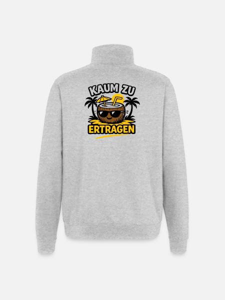Kokosnuss Strandheld  - Quarter-Zip-Sweatshirt - Grau meliert