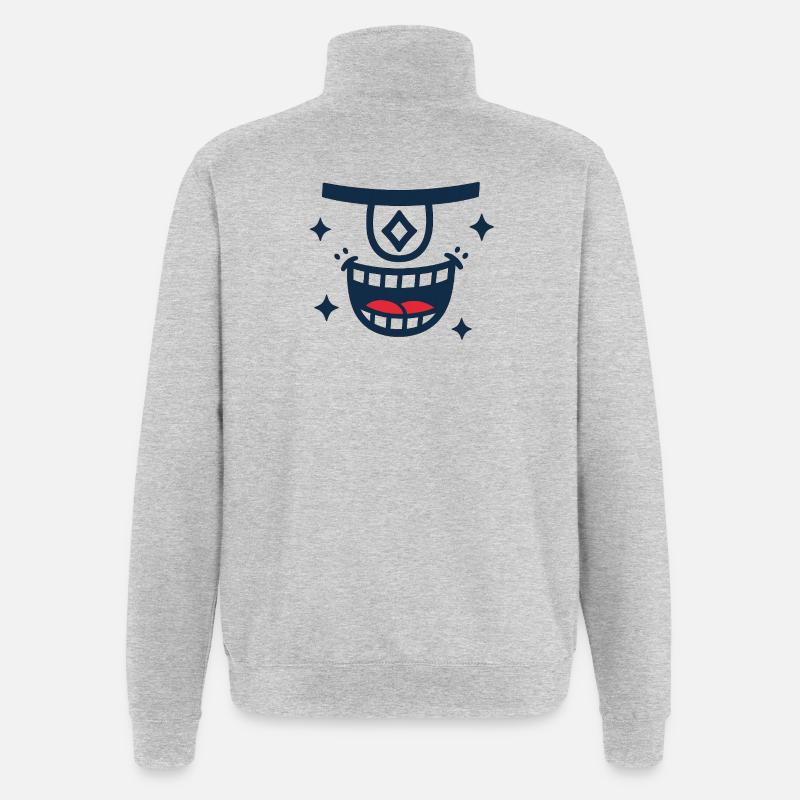 DEEPS DIAMANTEN - Quarter-Zip-Sweatshirt - Grau meliert