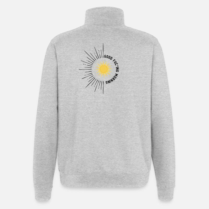 Bon de design matinal - Sweat à zip 1/4 - gris chiné