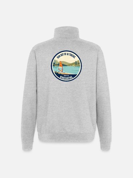 AI Humor - Windsurfing - Quarter-Zip Sweatshirt - heather grey