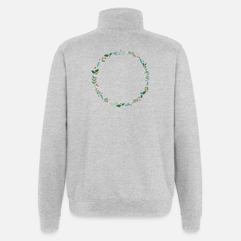 Un renne bondissant - Sweat à zip 1/4 - gris chiné