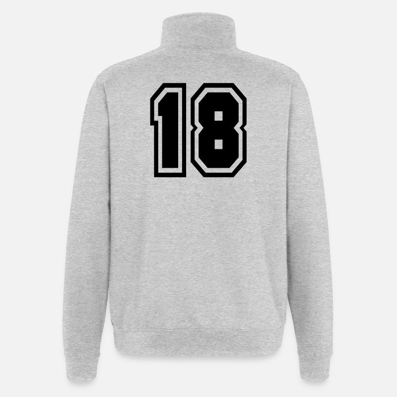 18 - Sweat à zip 1/4 - gris chiné