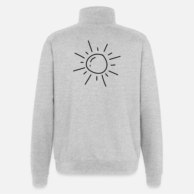 Sonne - Quarter-Zip-Sweatshirt - Grau meliert
