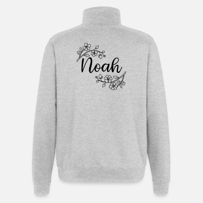 Noé | Nom du nom | Vectographie ! - Sweat à zip 1/4 - gris chiné