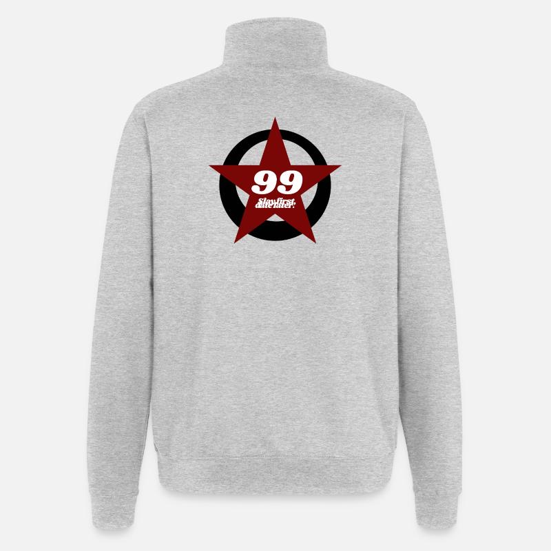 Stern mit 99 - Quarter-Zip-Sweatshirt - Grau meliert