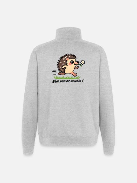 Caravan sticker, van Rattle and double! - Quarter-Zip Sweatshirt - heather grey