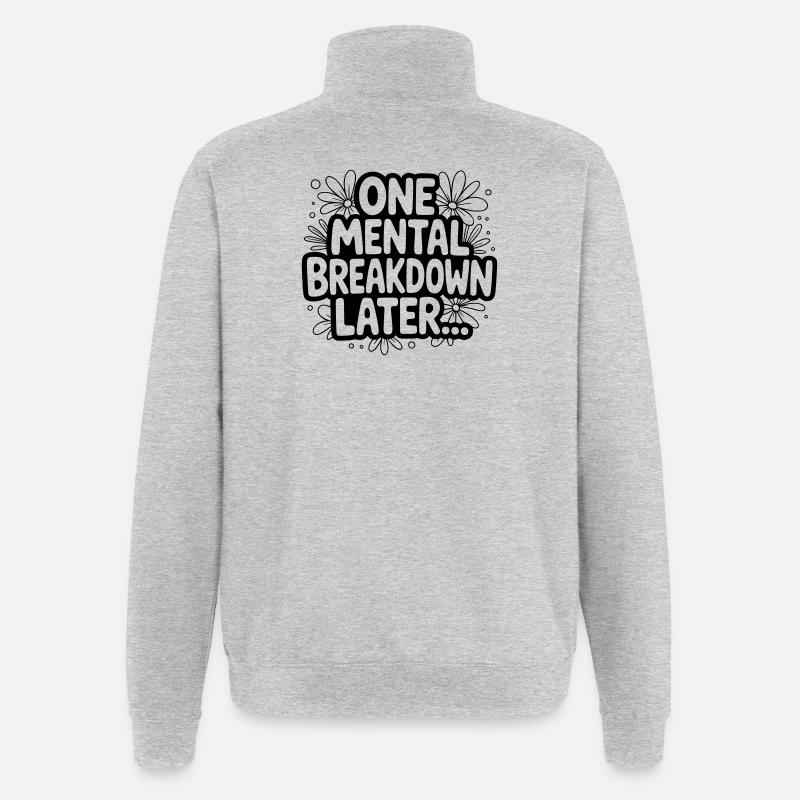 Une crise de nerfs plus tard... - Sweat à zip 1/4 - gris chiné