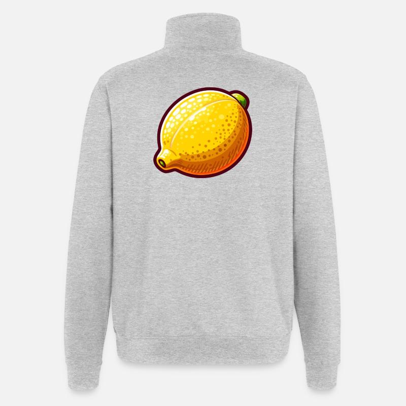 Zitrone Pop Art Gelb - Quarter-Zip-Sweatshirt - Grau meliert
