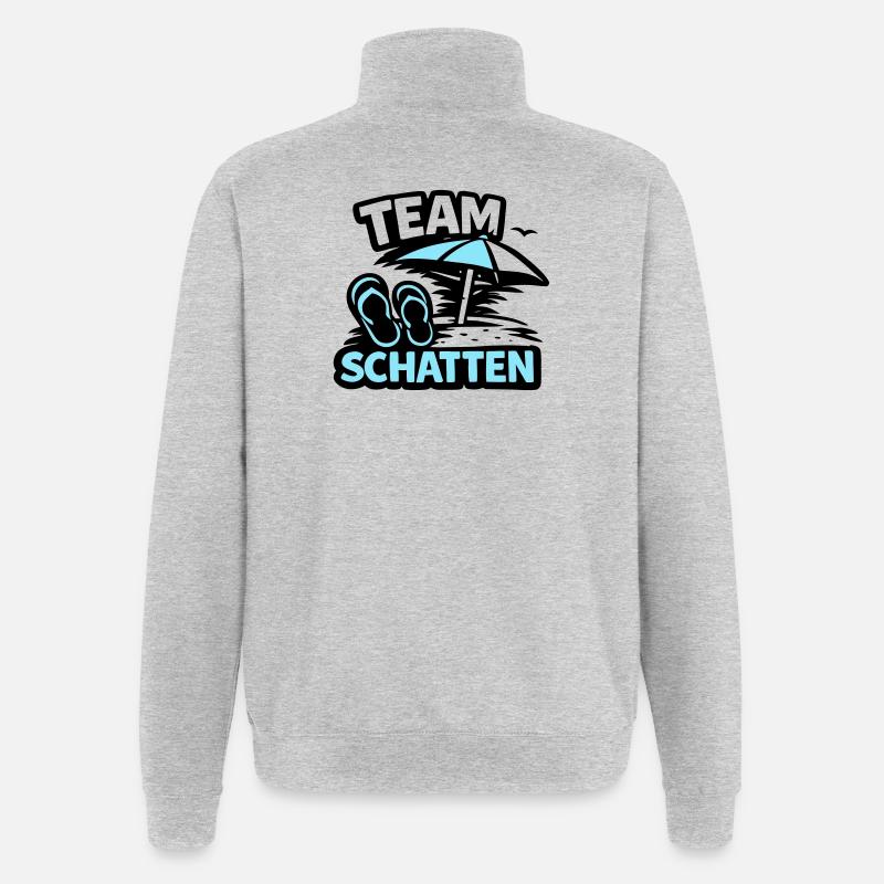 Strand Schatten FlipFlop Logo - Quarter-Zip-Sweatshirt - Grau meliert
