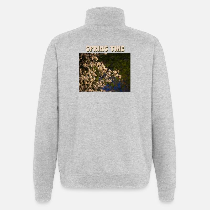 Printemps - Sweat à zip 1/4 - gris chiné