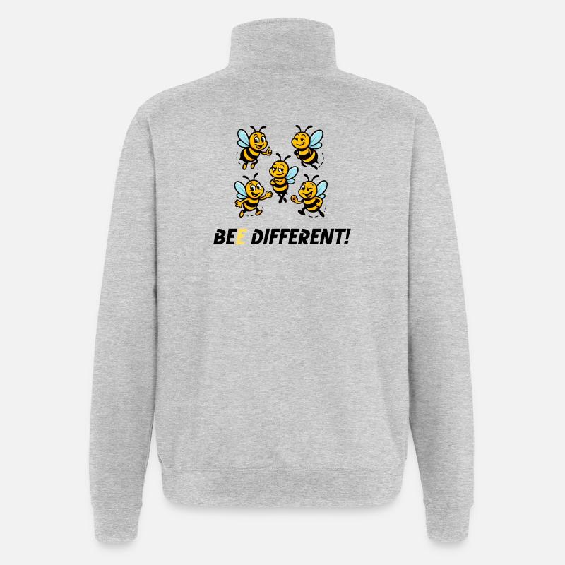 SOYEZ DIFFÉRENT ! - Sweat à zip 1/4 - gris chiné