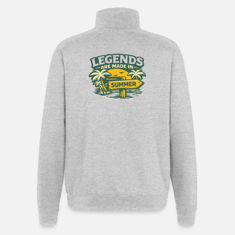 Légendes en été - Sweat à zip 1/4 - gris chiné