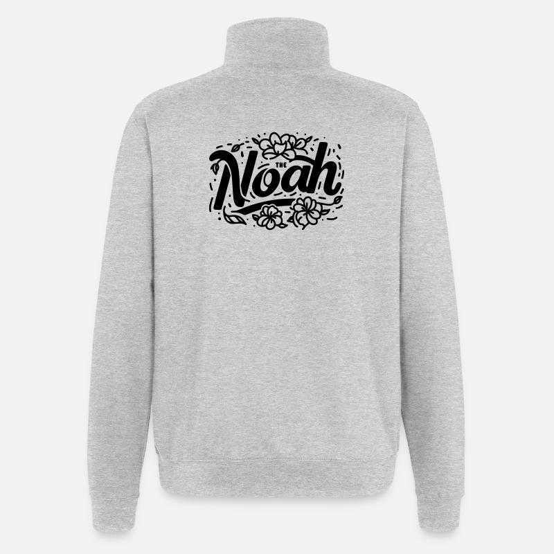 Le Noé aux fleurs - Sweat à zip 1/4 - gris chiné