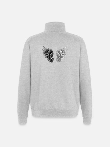 Angelwings YingYangAngel Wings - Quarter-Zip Sweatshirt - heather grey
