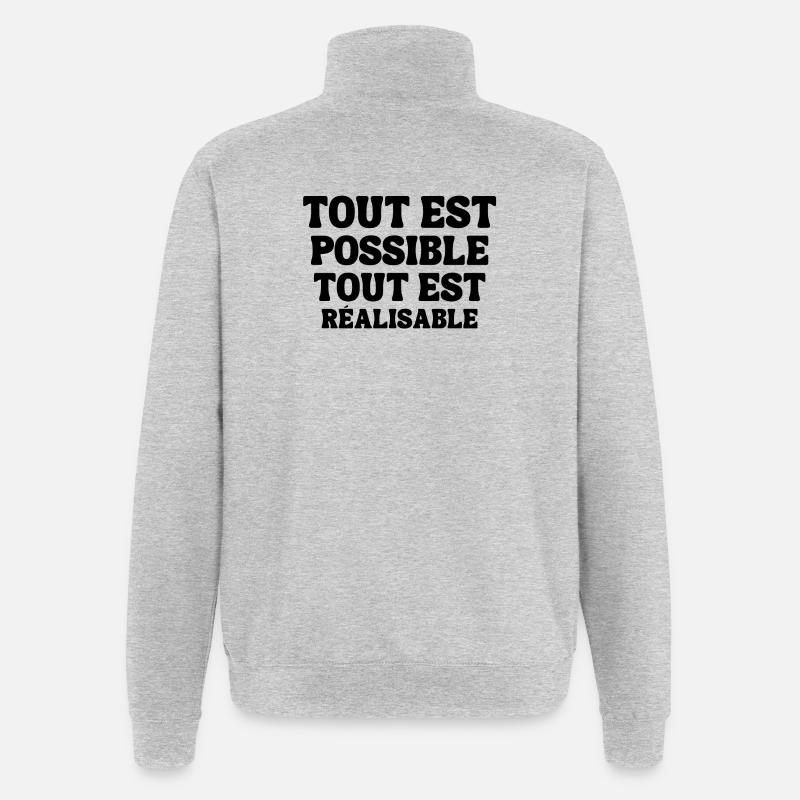 everything is possible, everything is achievable - Quarter-Zip Sweatshirt - heather grey