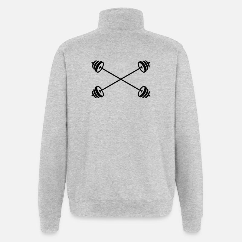 Crossed barbells - Quarter-Zip Sweatshirt - heather grey