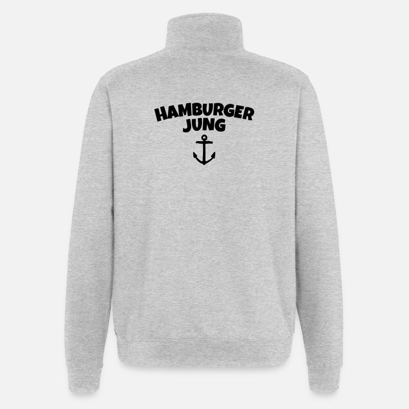 Hamburger Jung de Hambourg - Sweat à zip 1/4 - gris chiné