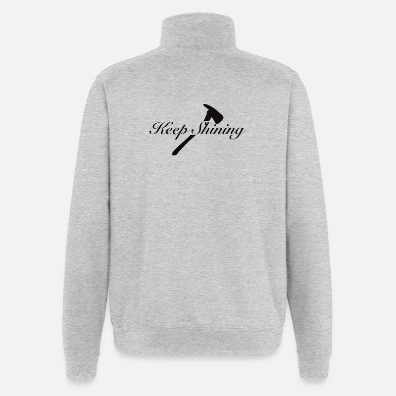 Continue de briller - Sweat à zip 1/4 - gris chiné