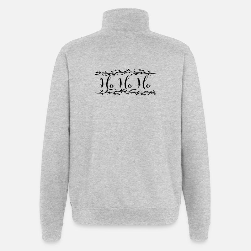 « Ho Ho Ho » Père Noël Gui - Sweat à zip 1/4 - gris chiné