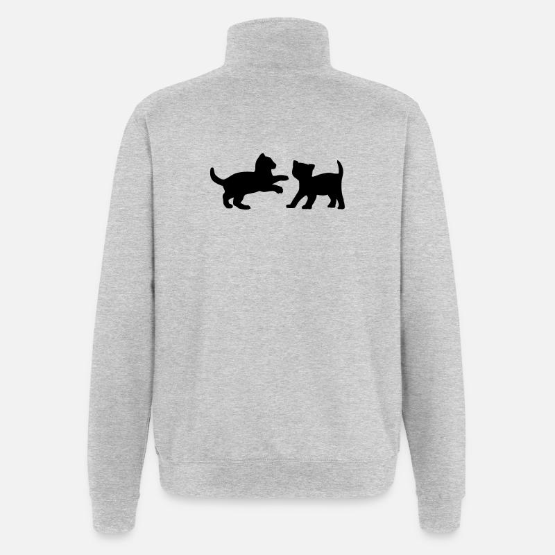Zwei Kätzchen, die - Quarter-Zip-Sweatshirt - Grau meliert