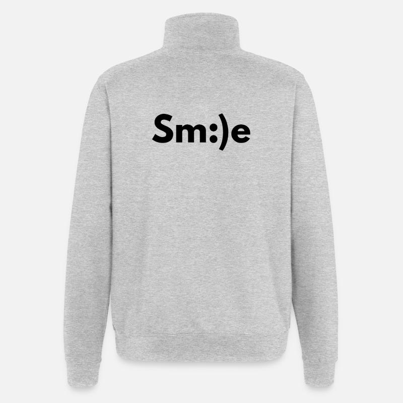 smiling, smiling, smiling - Quarter-Zip Sweatshirt - heather grey