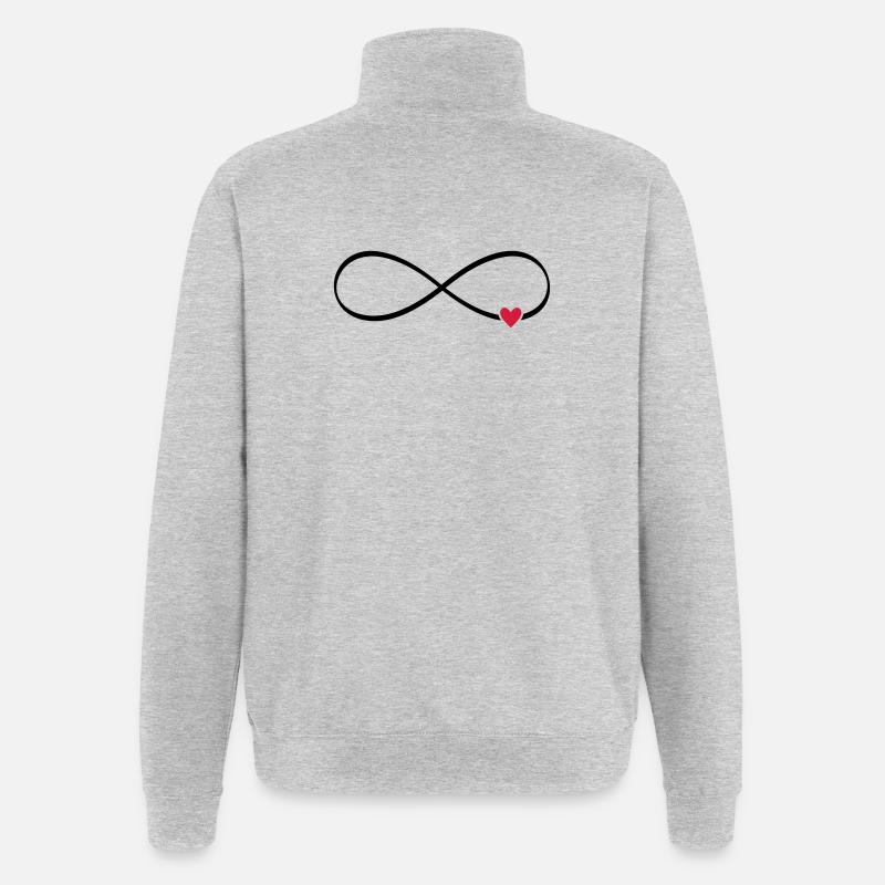 Herz unendlichkeit Zeichen Symbol Geschenk - Quarter-Zip-Sweatshirt - Grau meliert