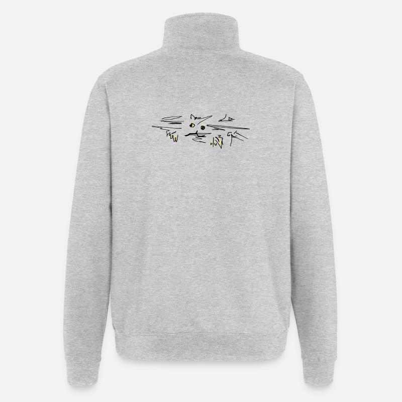 Chat Chat - Sweat à zip 1/4 - gris chiné