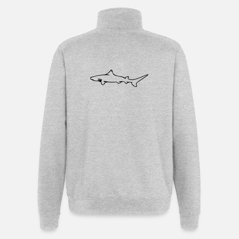 Wildlife Inspired ReefShark - Quarter-Zip-Sweatshirt - Grau meliert