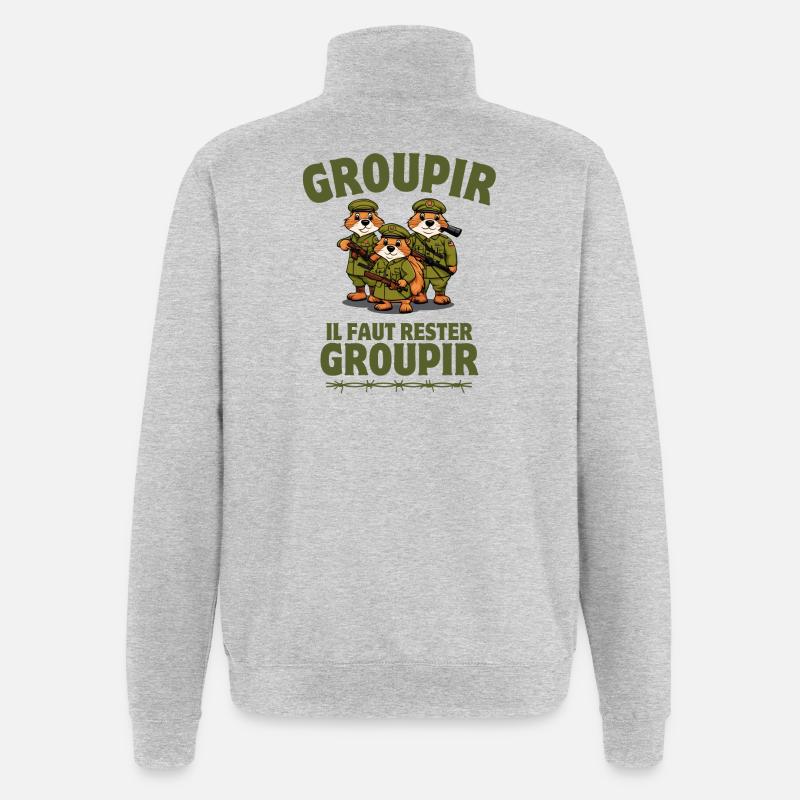 siebte Firma, die siebte Kompanie, Tassin - Quarter-Zip-Sweatshirt - Grau meliert
