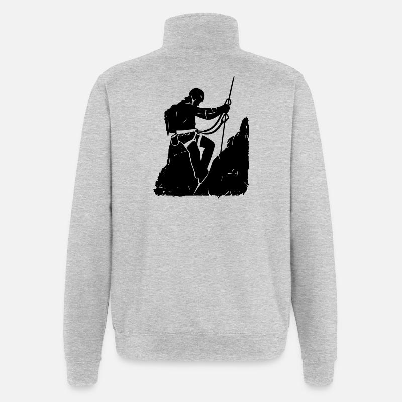 Klettersteig Abenteuer – Via Ferrata Design - Quarter-Zip-Sweatshirt - Grau meliert
