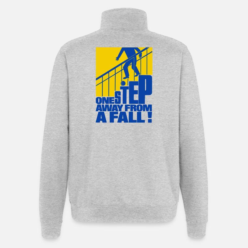 One Step Away from a Fall - Quarter-Zip Sweatshirt - heather grey